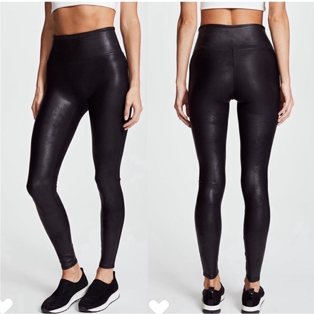 Spanx Full Length Faux Leather Leggings Black Size Small